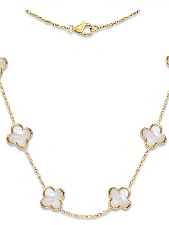 Jewelry - Four Leaf Clover Choker Necklace for Women | 18K Gold Plated Lucky 4 Leaf Jewelr